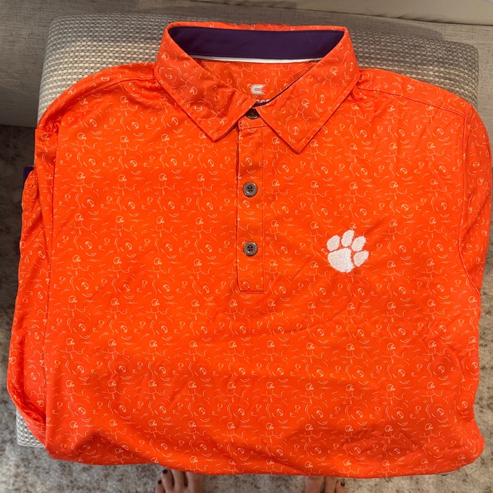Colosseum Bright Orange Polo with White Logo